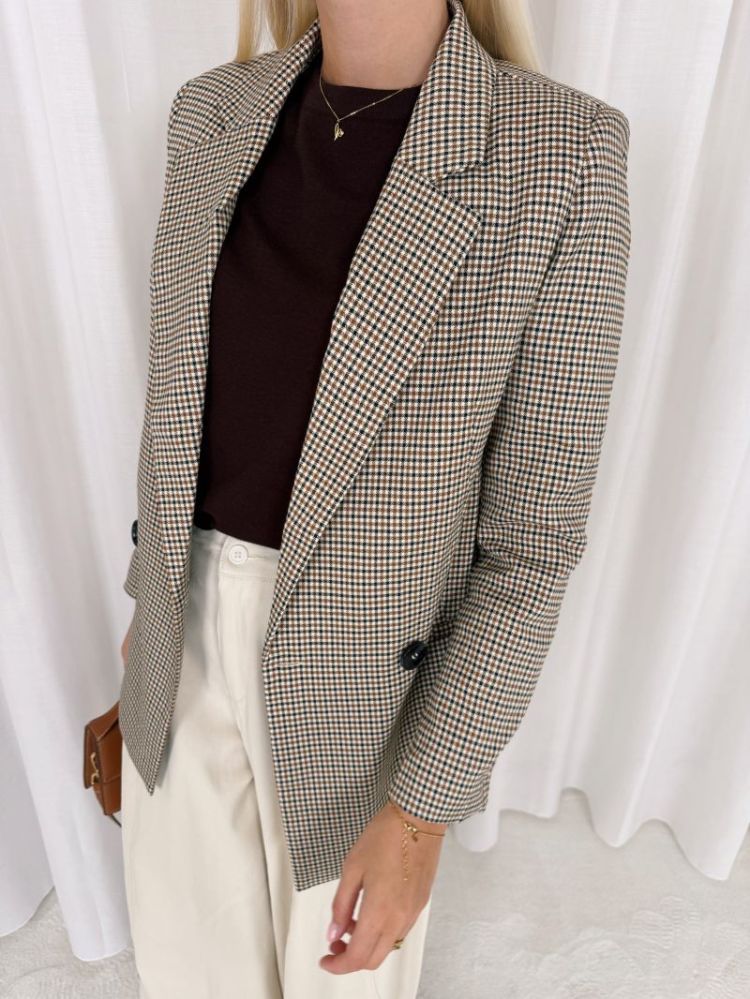 Stien Carreaux Blazer Beige / Brown