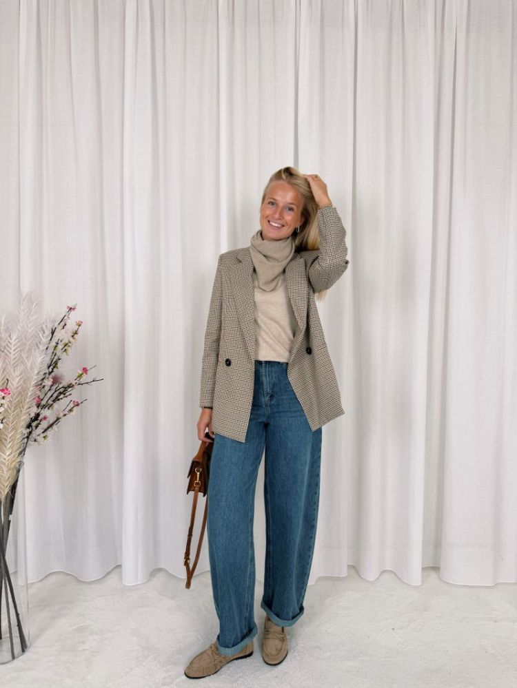 Stien Carreaux Blazer Beige / Brown