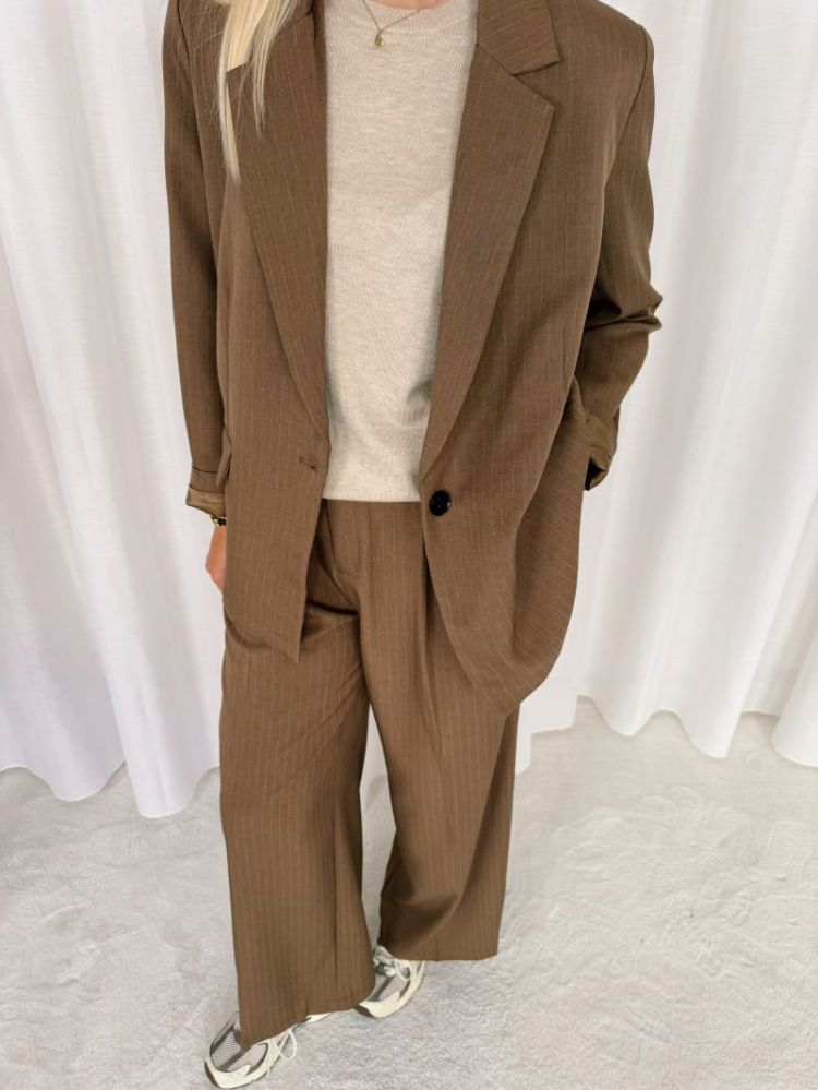 Sophie Striped Blazer Taupe
