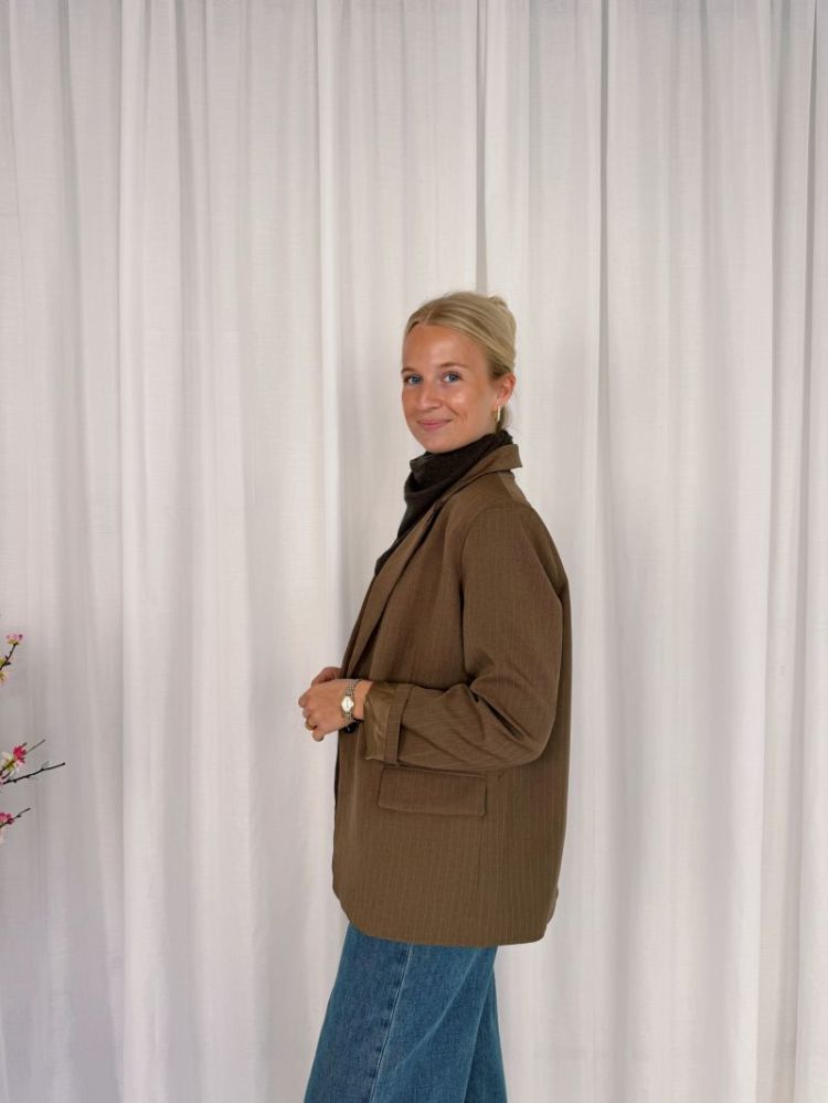 Sophie Striped Blazer Taupe
