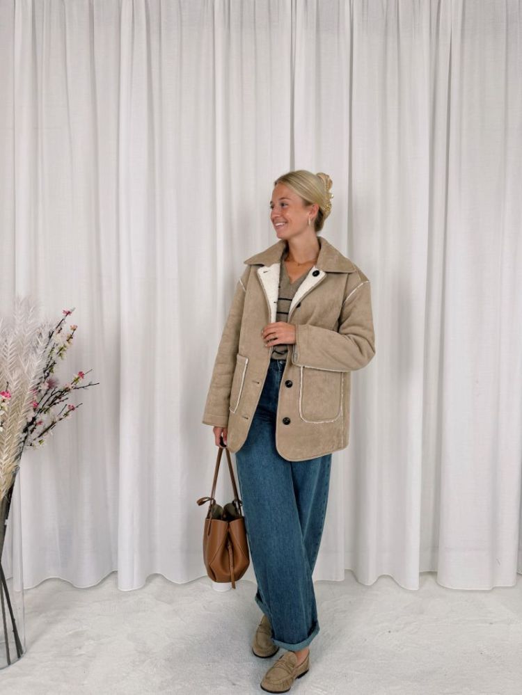 Linn Reversible Teddy Jacket Whisper White /