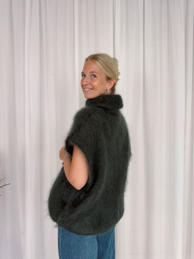 Lynn Mohair Sleeveless Knit Dark Khaki