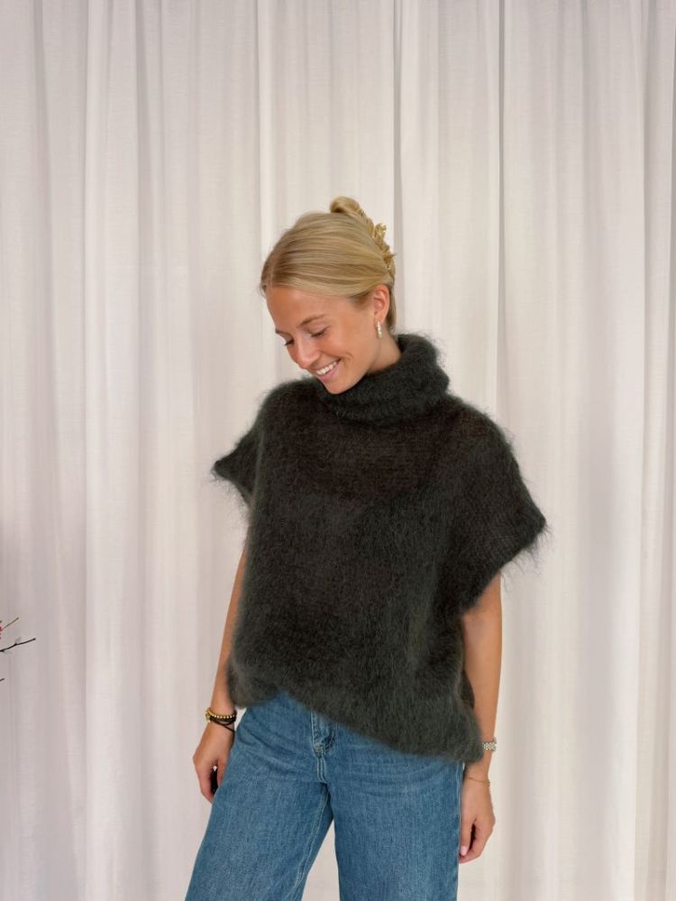 Lynn Mohair Sleeveless Knit Dark Khaki