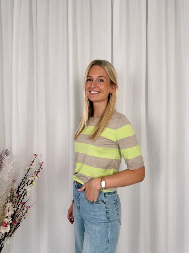 Lizza Striped Knit - Green / Feather Grey - Afbeelding 5