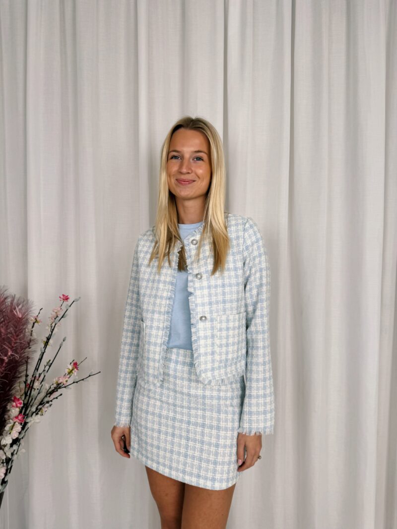 Alicia Tweed Skirt - Blue Check - Afbeelding 13